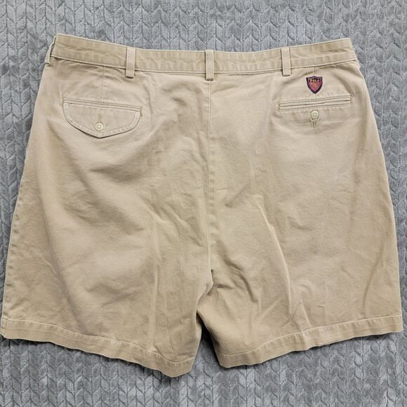 Polo Ralph Lauren Golf Shorts Mens Size 40 Khaki Tan Pleated Crest Logo Vintage‎ - Picture 7 of 9
